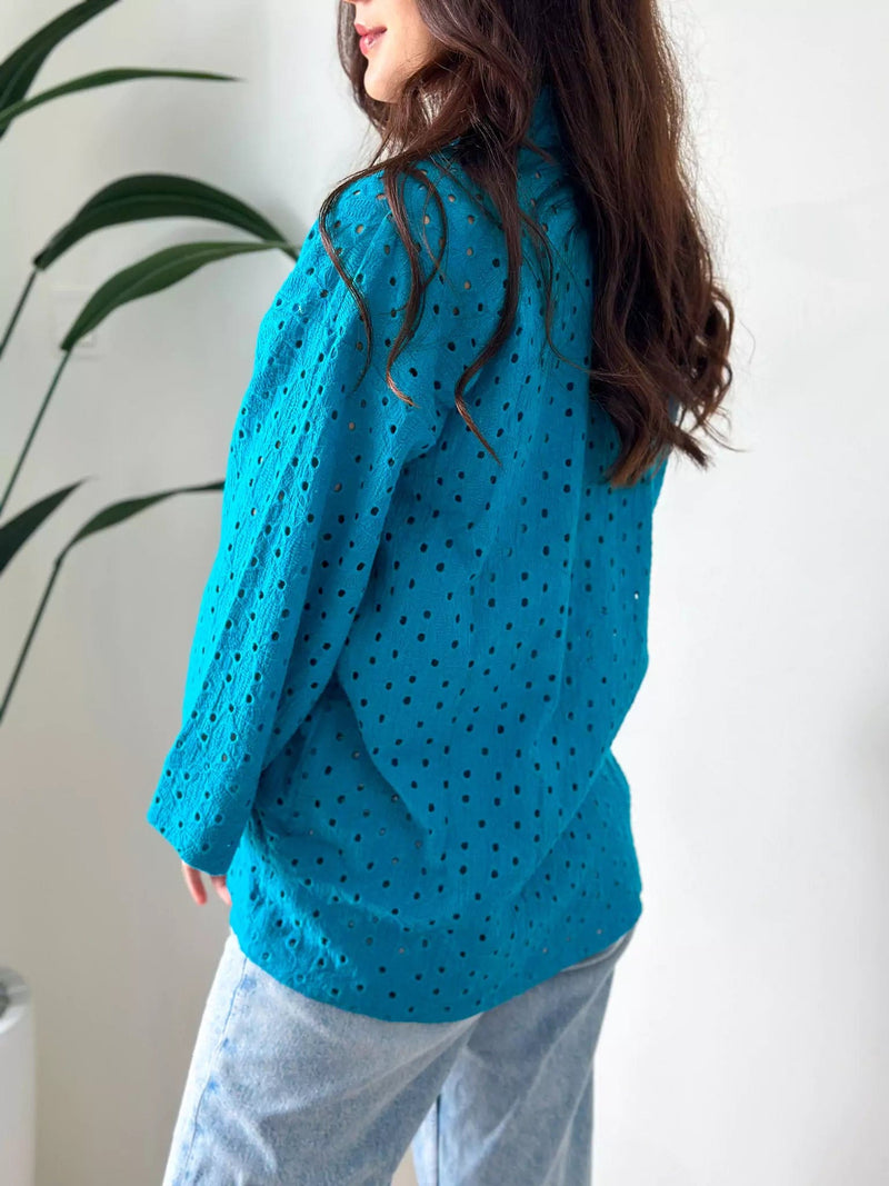 Tealicious Cutwork Shirt With Inner shirts  - Sowears