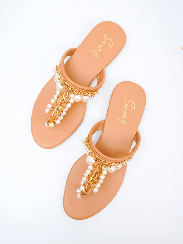 Attention To Detail Pearl Flats Shoes  - Sowears