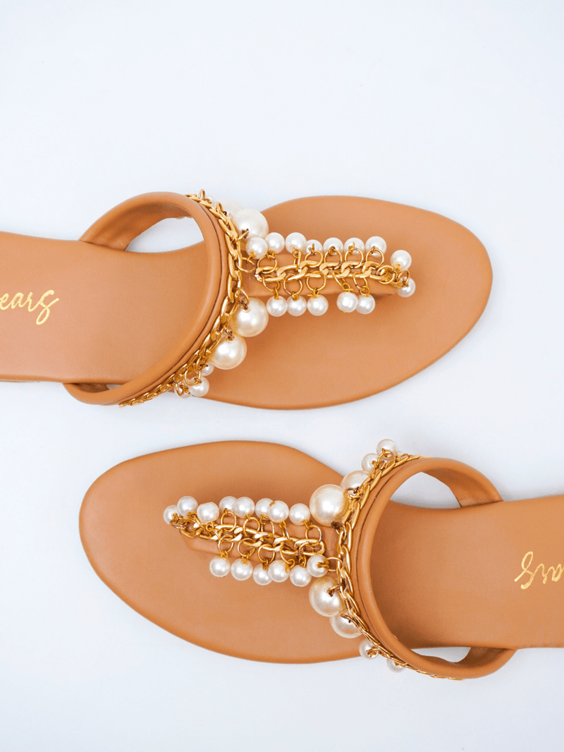 Attention To Detail Pearl Flats Shoes  - Sowears