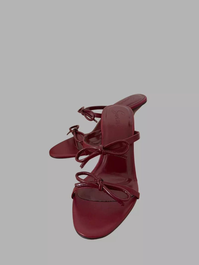 Bow Struck Maroon Heels shoes  - Sowears