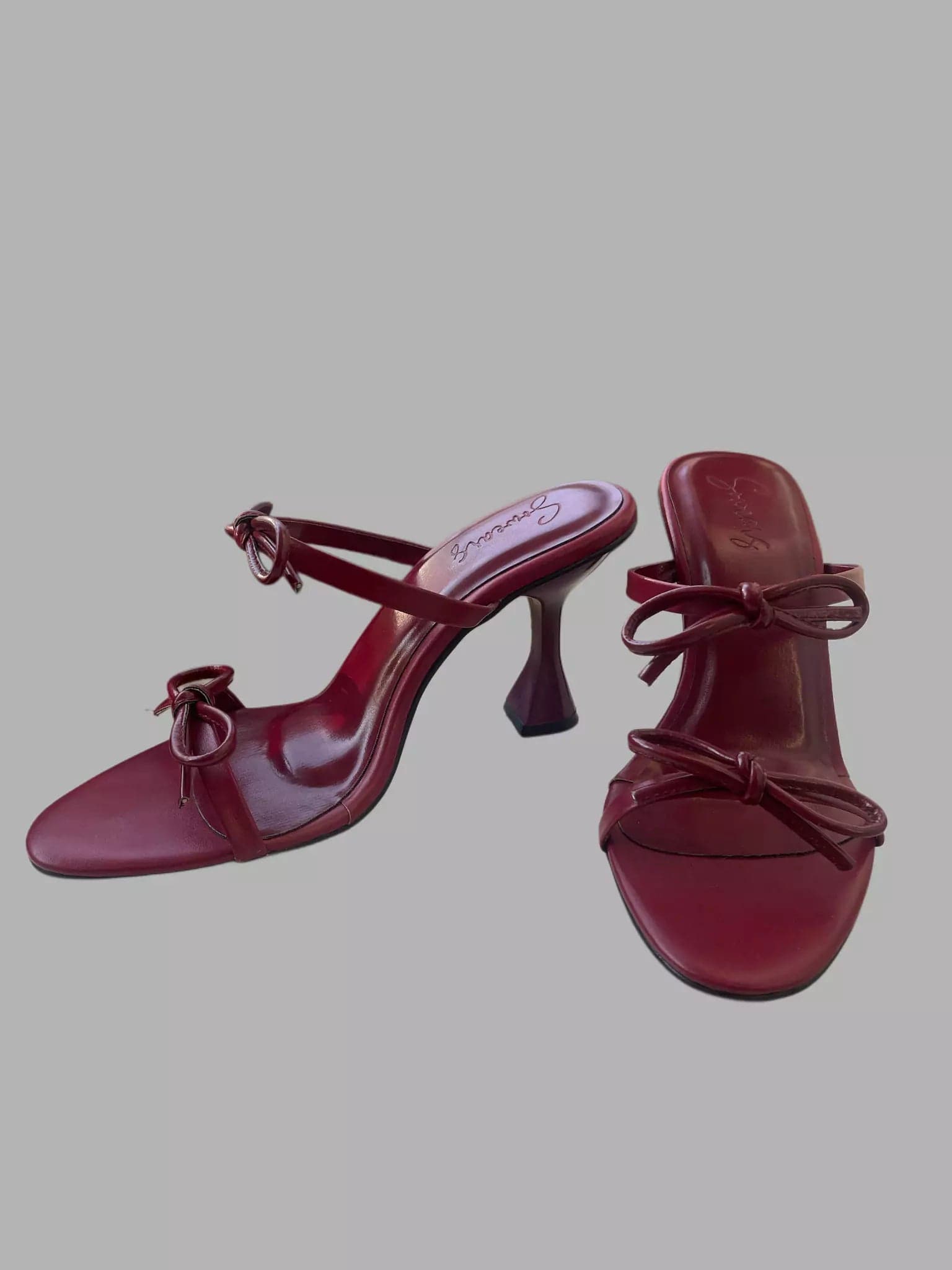 Bow Struck Maroon Heels shoes  - Sowears