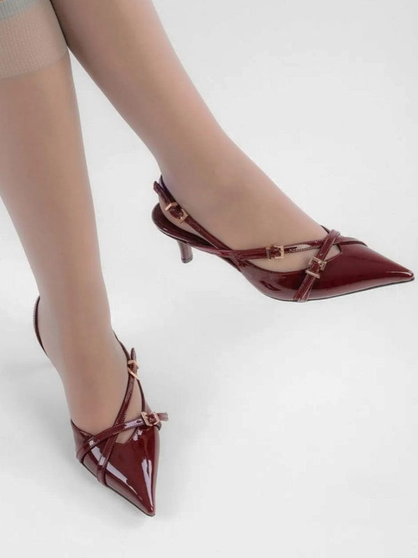 Clara Red Heels shoes  - Sowears