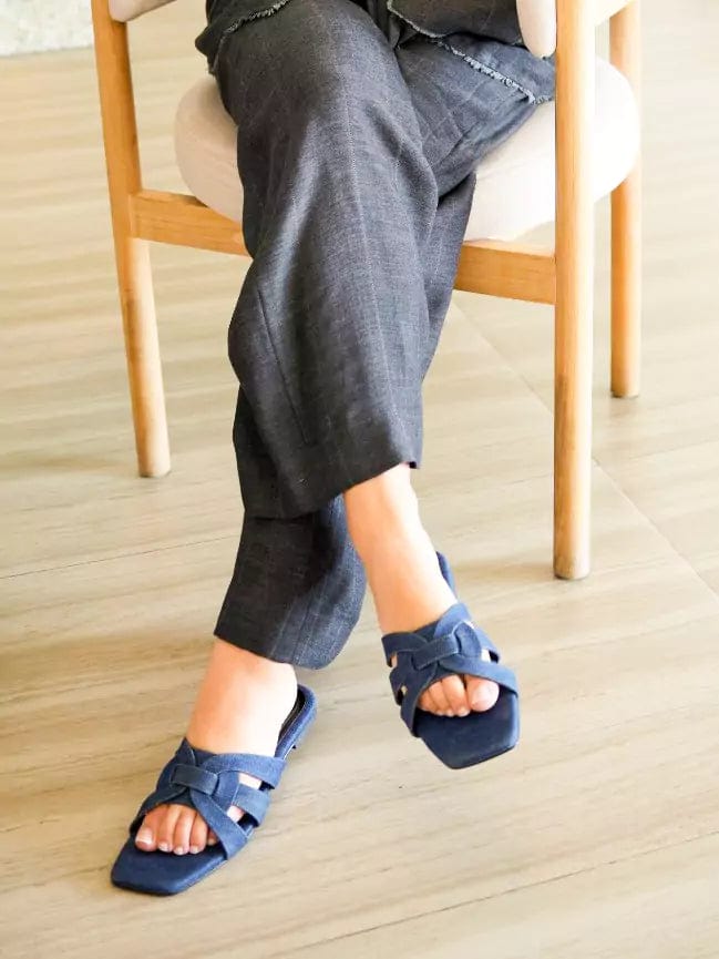 Crossy Denim Flats Shoes  - Sowears