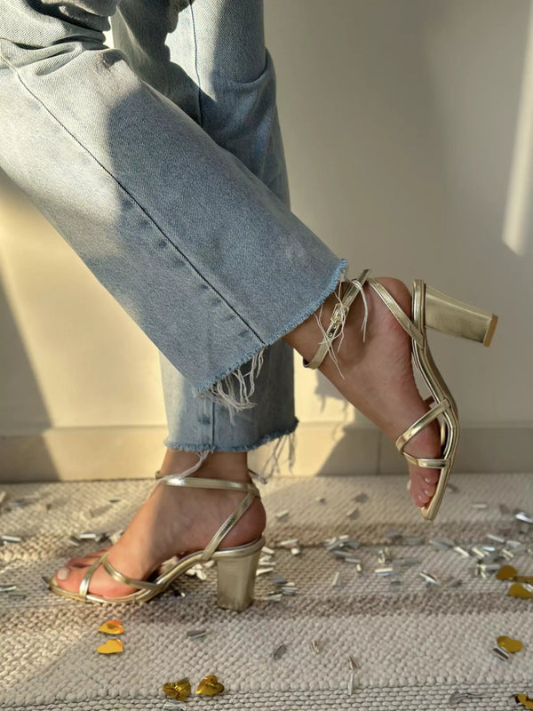 Diana Gold Heels Shoes  - Sowears