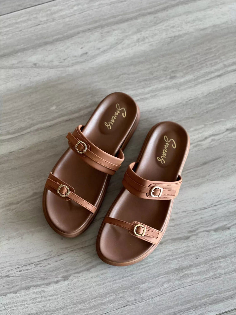 Meet Me There Comfort Sandals - Brown shoes  - Sowears