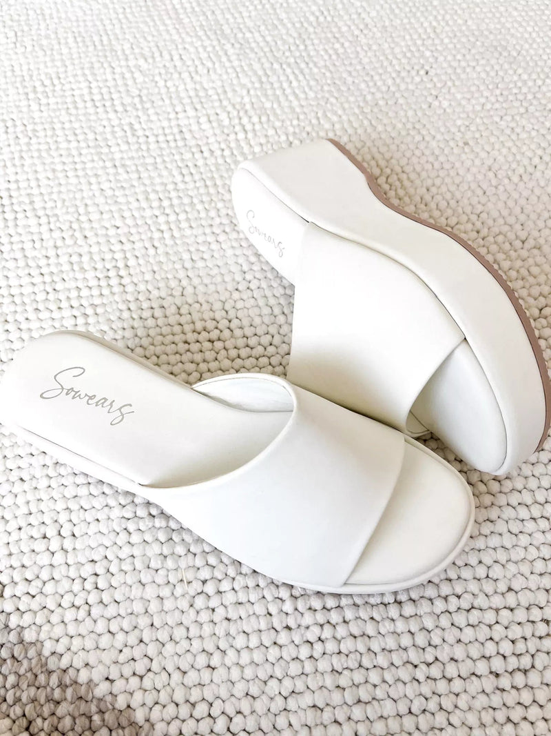 Midnight Wedges Heels - White Shoes  - Sowears