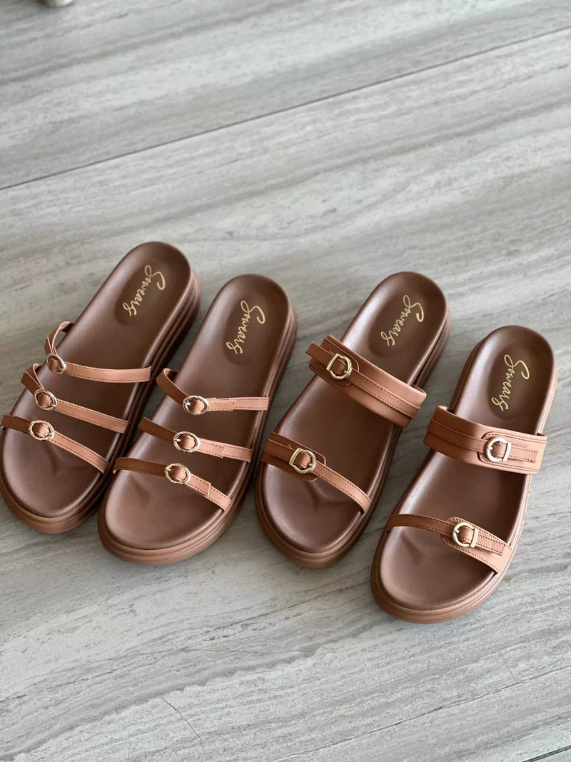 Triple Love Comfort Sandals Brown shoes  - Sowears