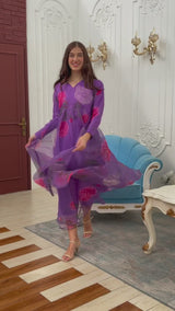 Lilac Organza Floral Dress