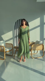 Tea Green Solid Dress