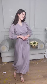 Sophie - Long Dress In Grey
