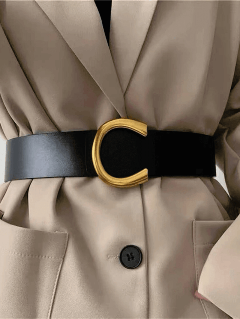 Black Belt With Gold Buckle Apparel & Accessories  - Sowears