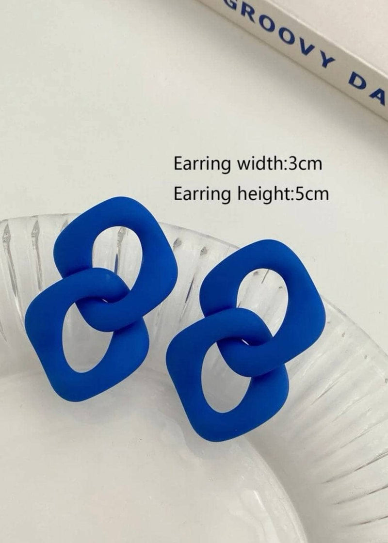 Dark Blue Earrings Apparel & Accessories  - Sowears