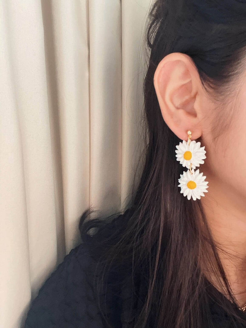 Double Daisy Earrings Apparel & Accessories  - Sowears