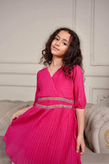 Mini Briller Lacey Dress In Fuschia Pink Baby & Toddler Dresses  - Sowears