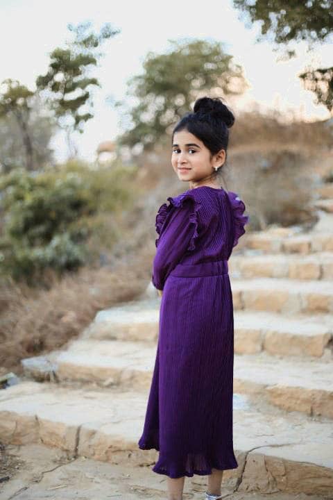 Mini Frilly Pleated Dress In Purple Baby & Toddler Dresses  - Sowears