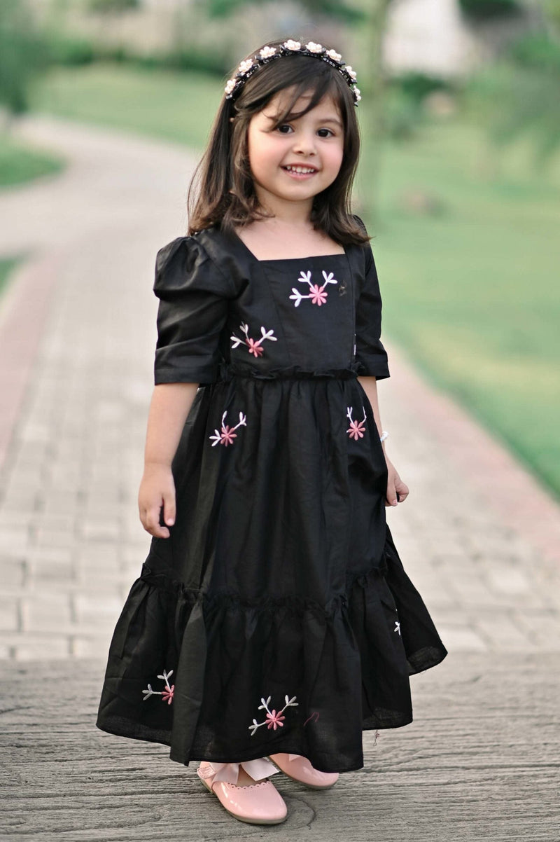 Buy Wish Littlle Baby Girl Black Polyester Stars One Shoulder Full Maxi  Dress - 12 Months-24 Months Online at Best Prices in India - JioMart.