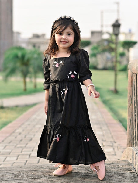 Black floral toddler dress online