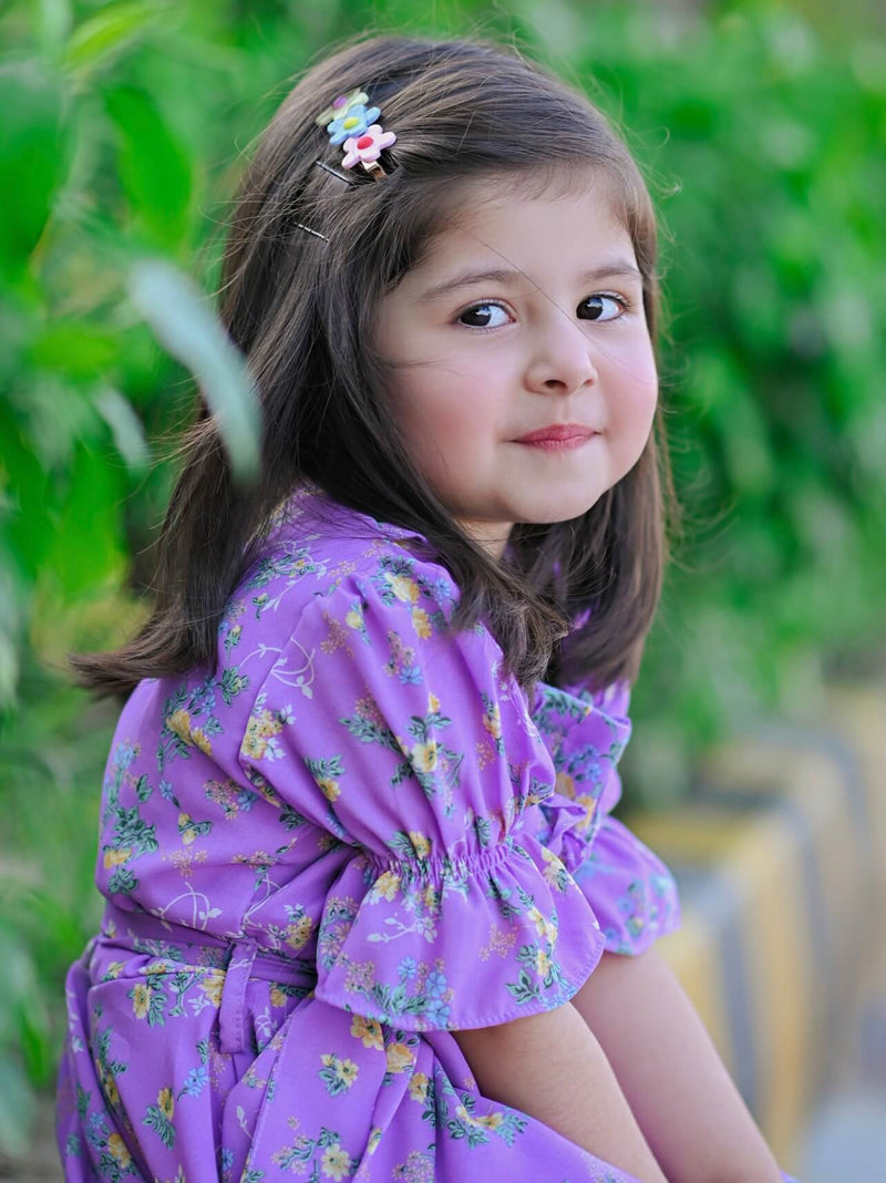 Mini Purple Dreams Belted Dress Baby & Toddler Dresses  - Sowears
