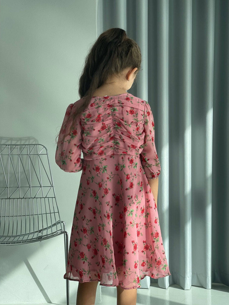 Mini Rosè Dress In Dusty Pink Floral Baby & Toddler Dresses  - Sowears