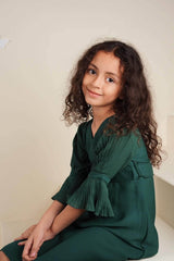 Mini Lilie Dress In Green Baby & Toddler  - Sowears