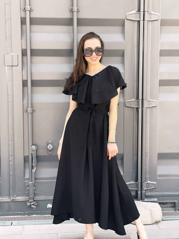 Black Cape Dress Dresses  - Sowears