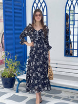 Blue Dahlia Floral Dress Dresses  - Sowears