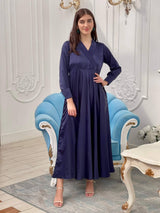 blue silk dress by sowears