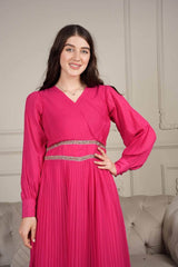 Briller Lacey Dress In Fuschia Pink Dresses  - Sowears