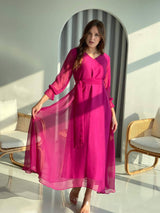 Cherry Blossom Solid Dress Dresses  - Sowears