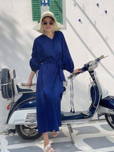corfu blue maxi dress by sowears
