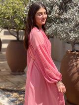 Cutwork Scallop Dress in Blush Pink Dress Dresses  - Sowears
