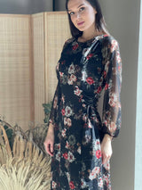 elizabeth black floral dress 