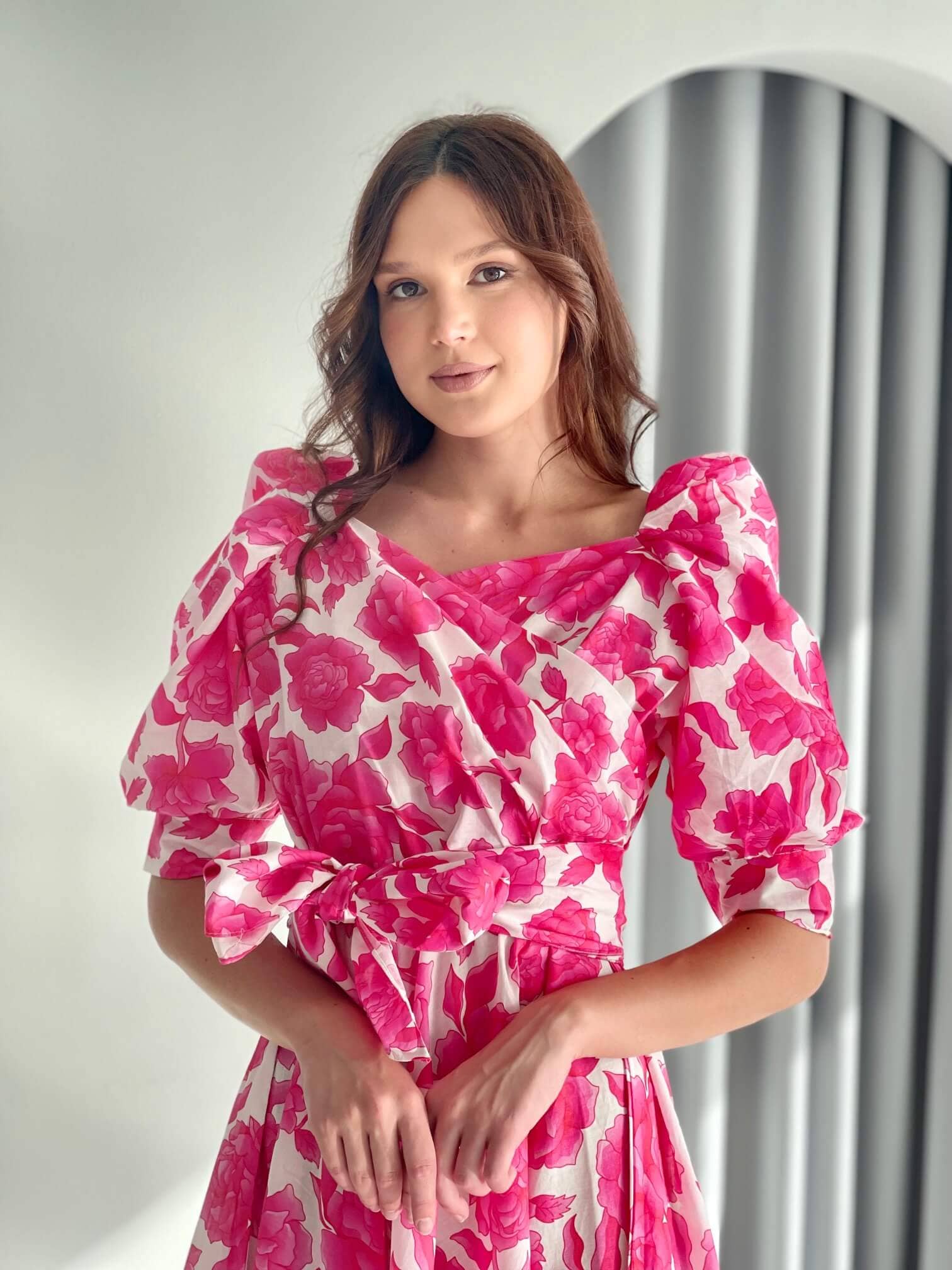 Long pink floral dress flora sowears