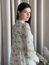 Hanna Lace Dress In Offwhite Floral Dresses  - Sowears