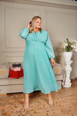 Jules Pleated Dress In Sky Blue dresses  - Sowears