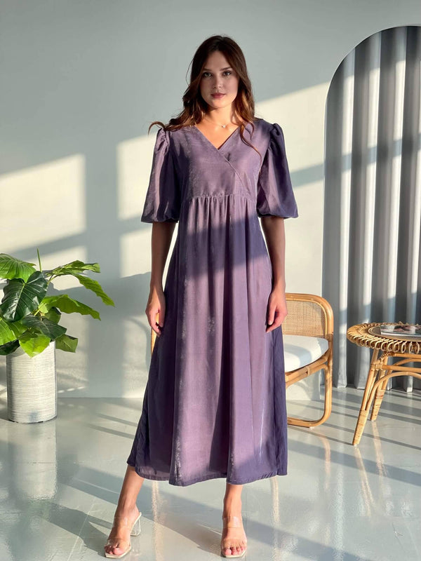lavender long purple velvet dress by sowears