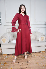 Lilie Dress In Maroon Dresses  - Sowears