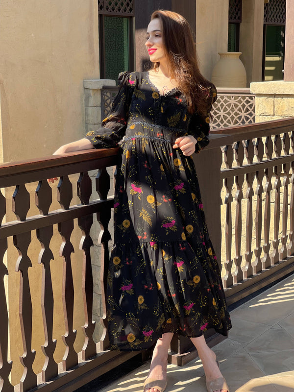 Mays Day Black Floral Dress Mays Day Black Floral Dress