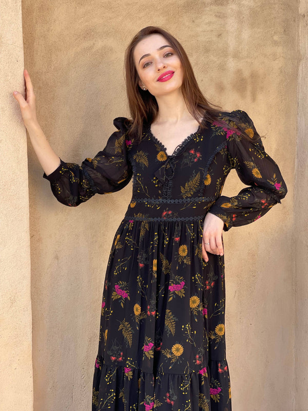Mays Day Black Floral Dress Mays Day Black Floral Dress