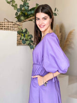 Odessa Cotton Dress In Lavender Dresses  - Sowears