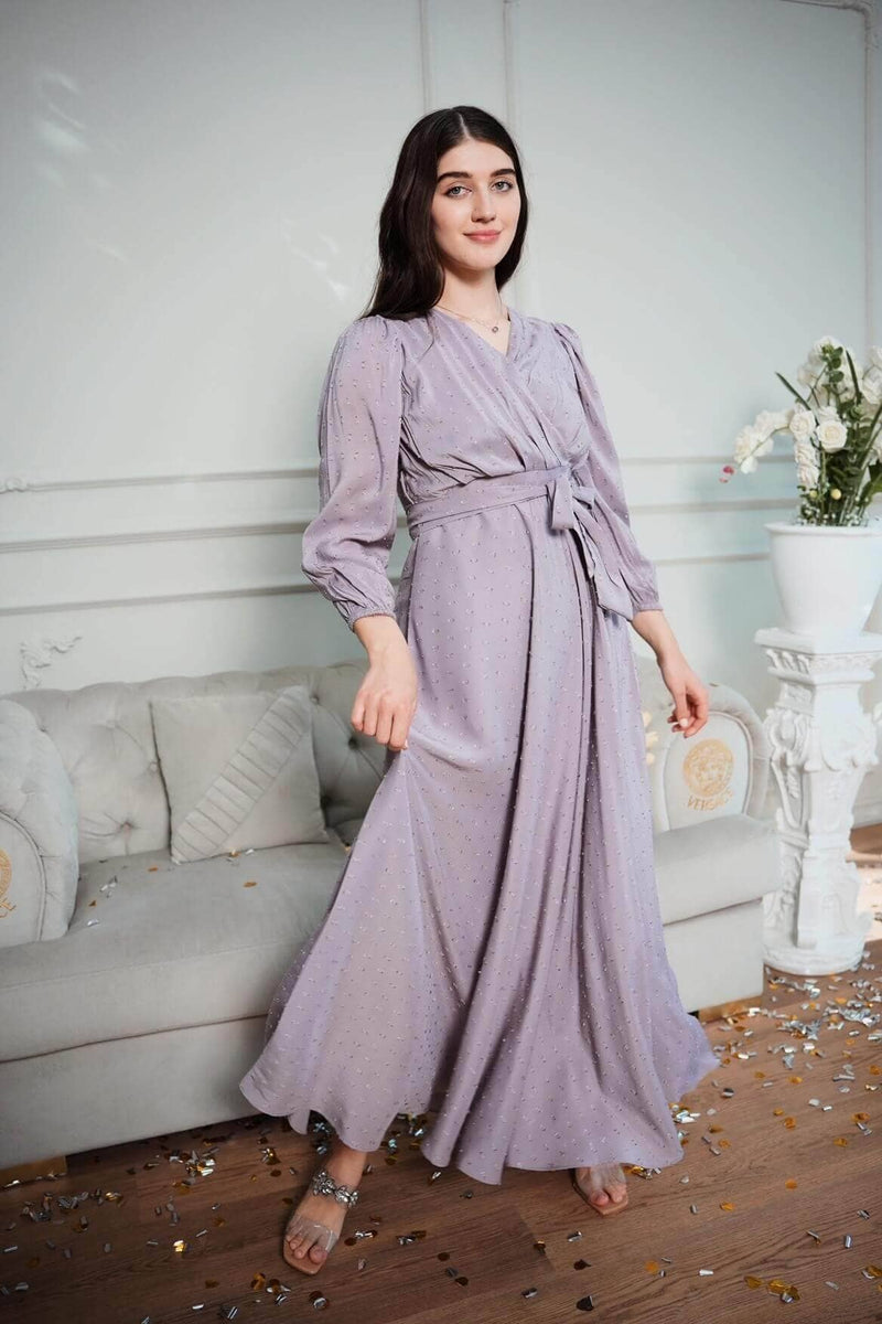 Sophie - Long Dress In Grey Dresses  - Sowears