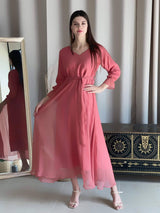 Tea Pink Solid Dress Dresses  - Sowears
