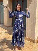 Victoria Dress In Blue Floral Dresses  - Sowears