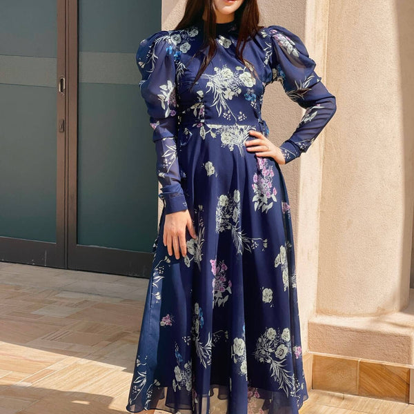Buy Navy Blue Floral Dress Victoria