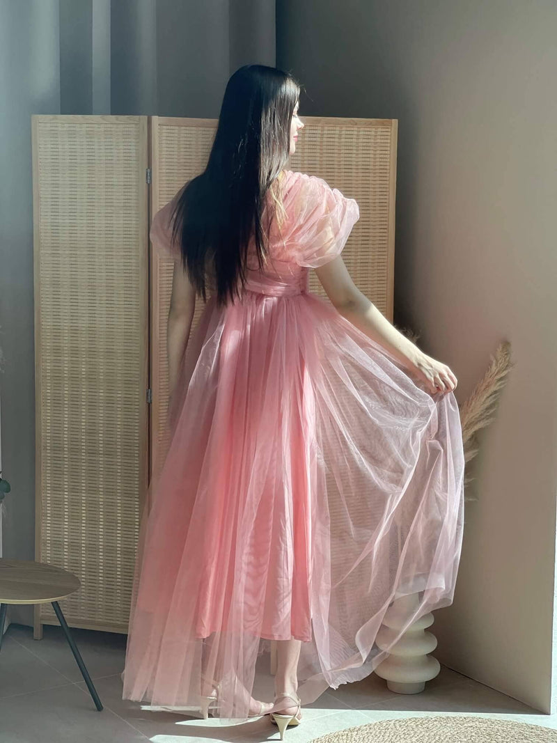 Whimsical Dress In Dusty Pink Dresses  - Sowears