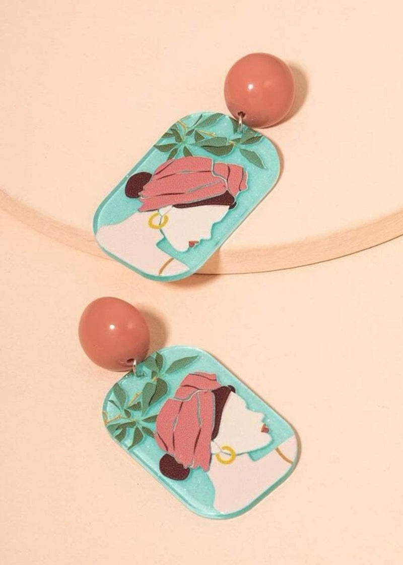 Emrey Graphic Rose Earrings Earrings  - Sowears