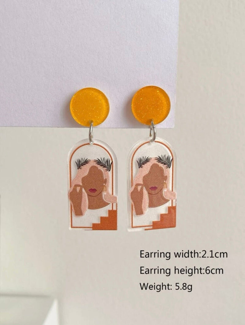 Figure Graphic Earrings Earrings  - Sowears