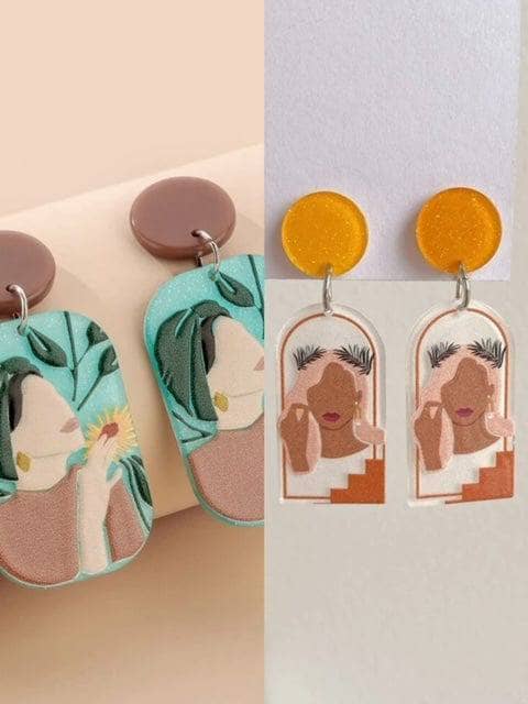 Figure Graphic Earrings Earrings  - Sowears