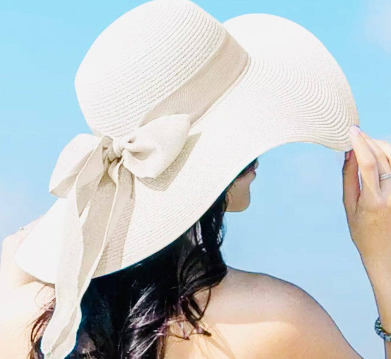 Beach Bow Hat In White Hats  - Sowears