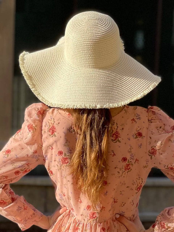 Fringe Hat In Off White Hats  - Sowears